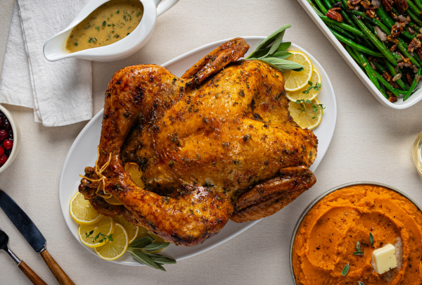 Honey-Glazed Roasted Turkey with Lemon-Sage Gravy